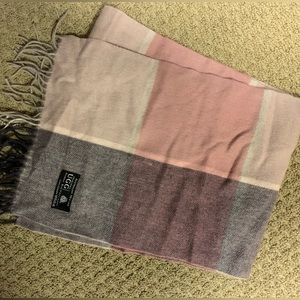 Pink multi color ugg scarf